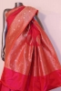 Pink Designer Banarasi Kora Silk Saree